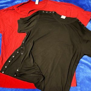 2 Unisex SHOULDER SURGERY SNAP SHIRTS L & 2XL
